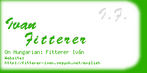 ivan fitterer business card